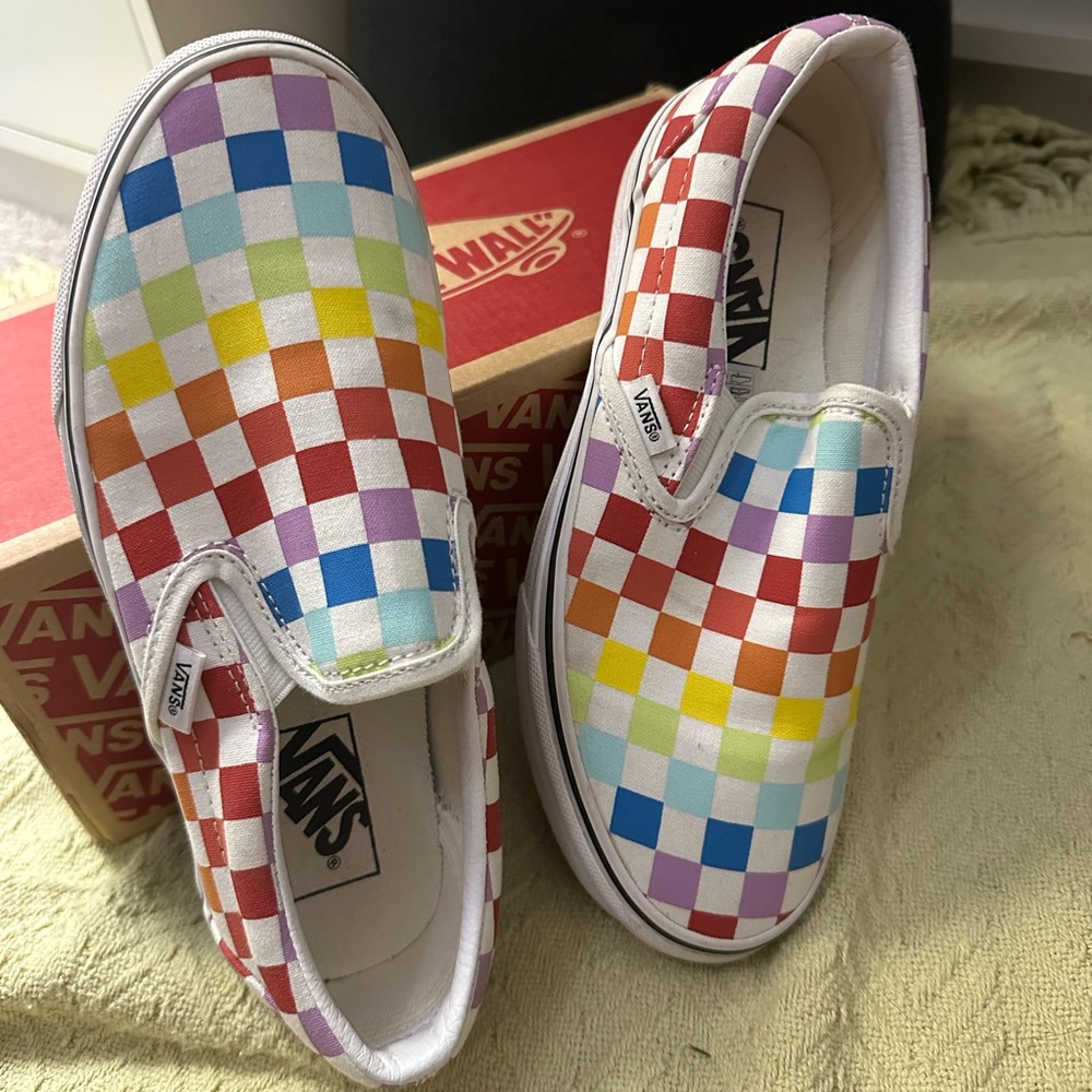 Vans Colorful Checkered Slip-On Sneakers